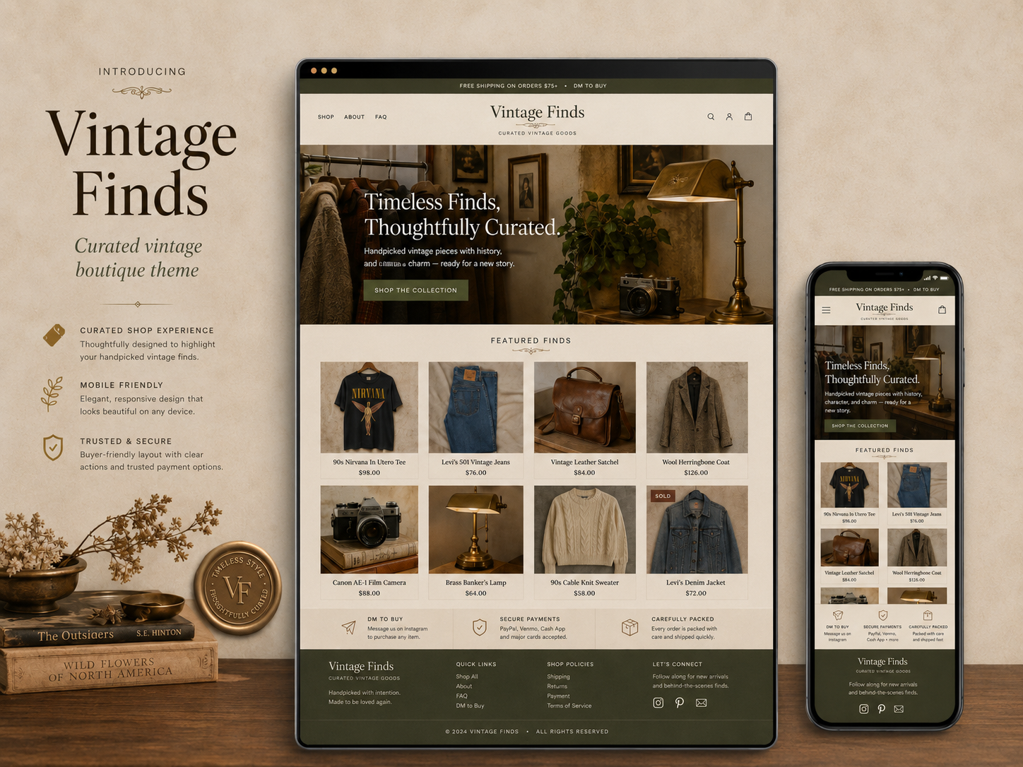 Vintage Finds theme preview
